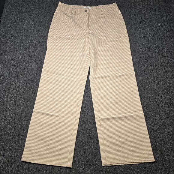 Cali 1850 Los Angeles Pants - Cali 1850 Womens Pants 11 Tan Brown Striped Wide Leg High Rise Boho Juniors